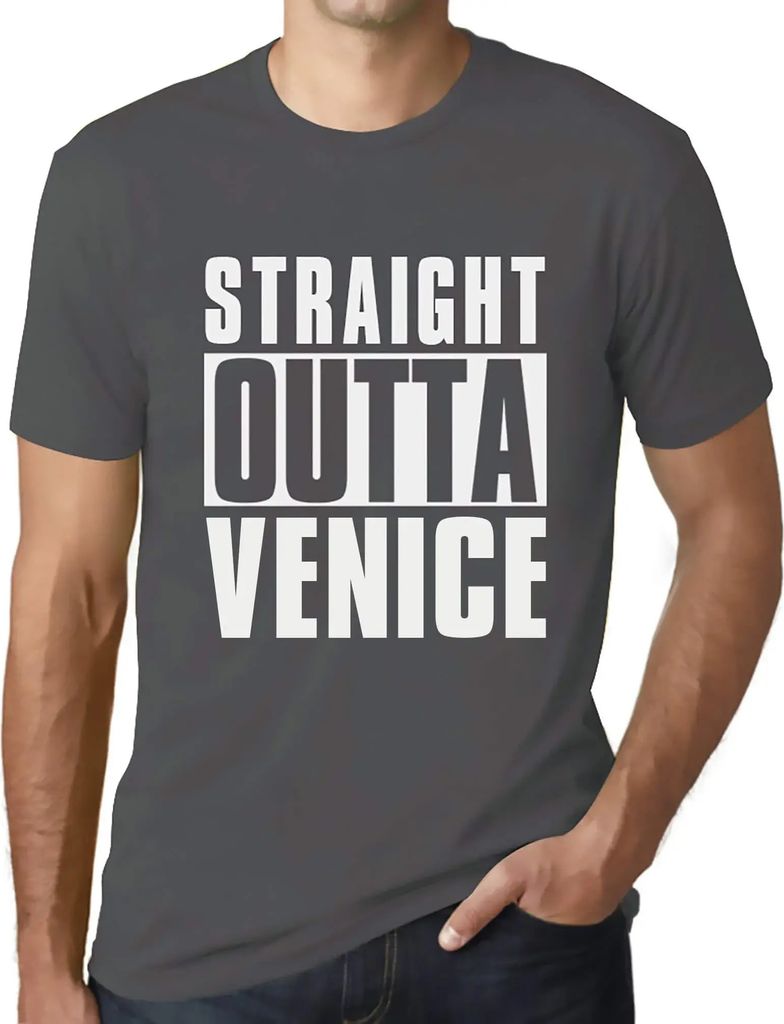Herren Grafik T-Shirt Straight Outta Venice Öko-Verantwortlich Vintage Jahrgang Kurzarm Lustige Druck Geburtstag Geschenk Mann