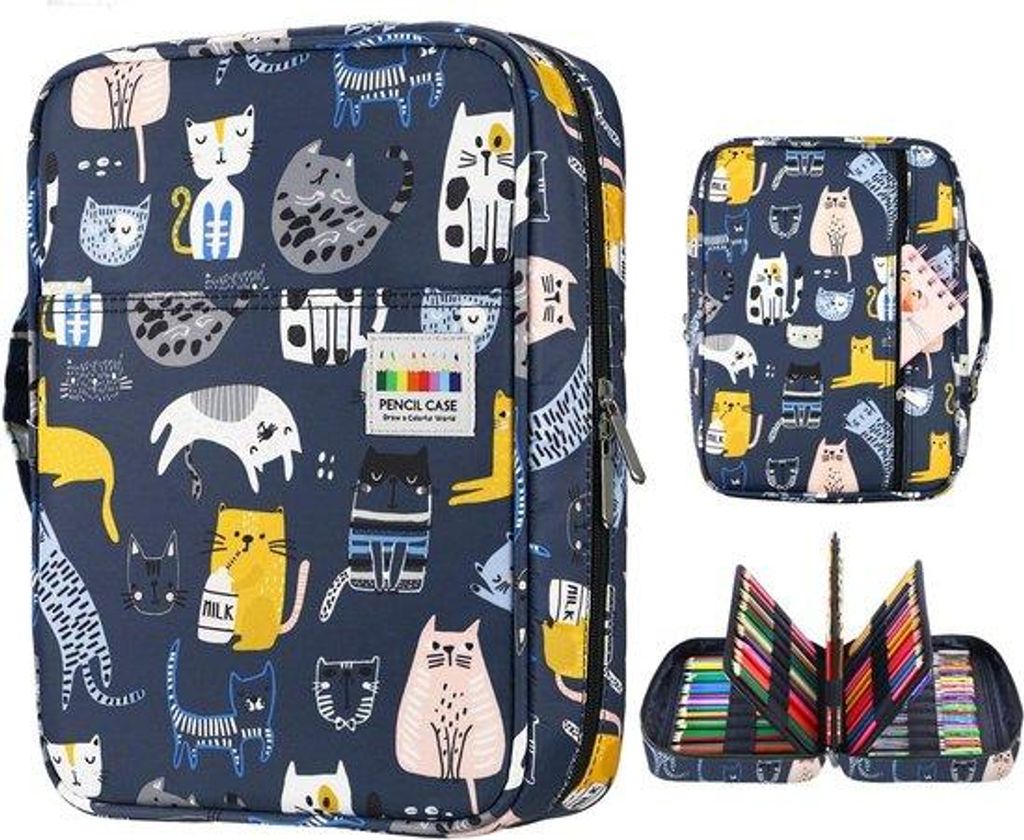 Farbbare Etui mit 220 Löchern, Pennenhalter mit praktischem Reißverschluss, mehrschichtige Halterung für Prismacolor-Farbstifte und Gummistifte ...