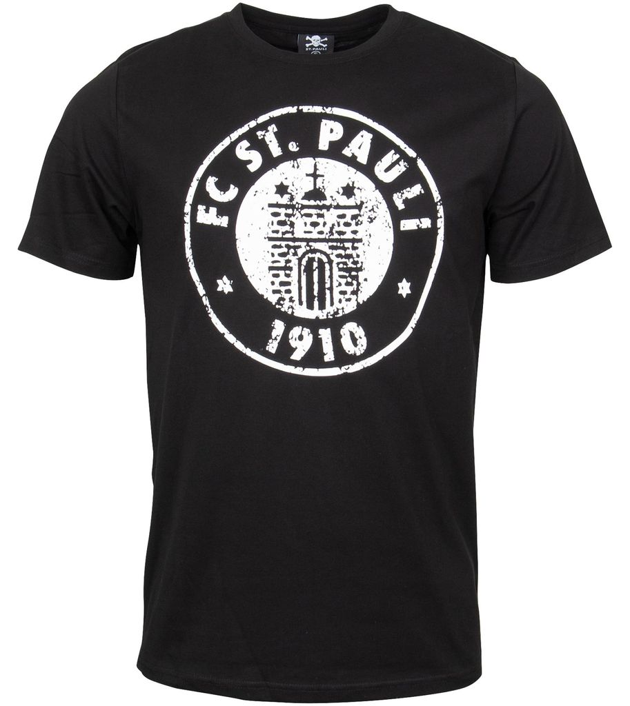 FC St. Pauli T-Shirt Logo, Original Fanartikel, Schwarzes Produktbild 