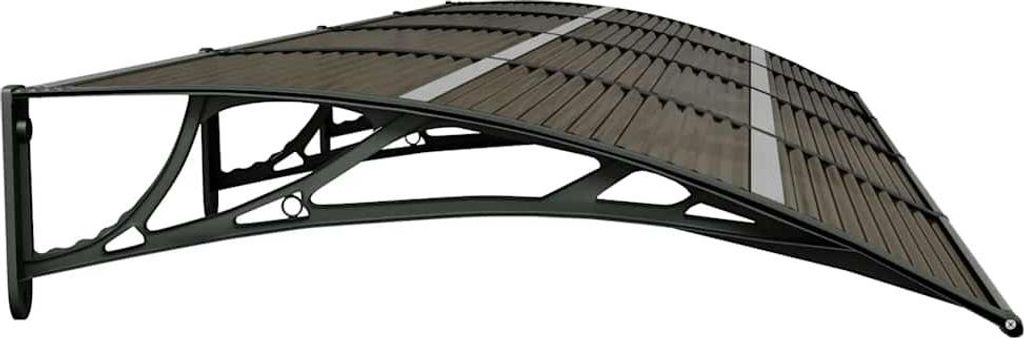 vidaXL Dveřní stříška černá 350 x 100 cm polykarbonát Obrázek produktu 