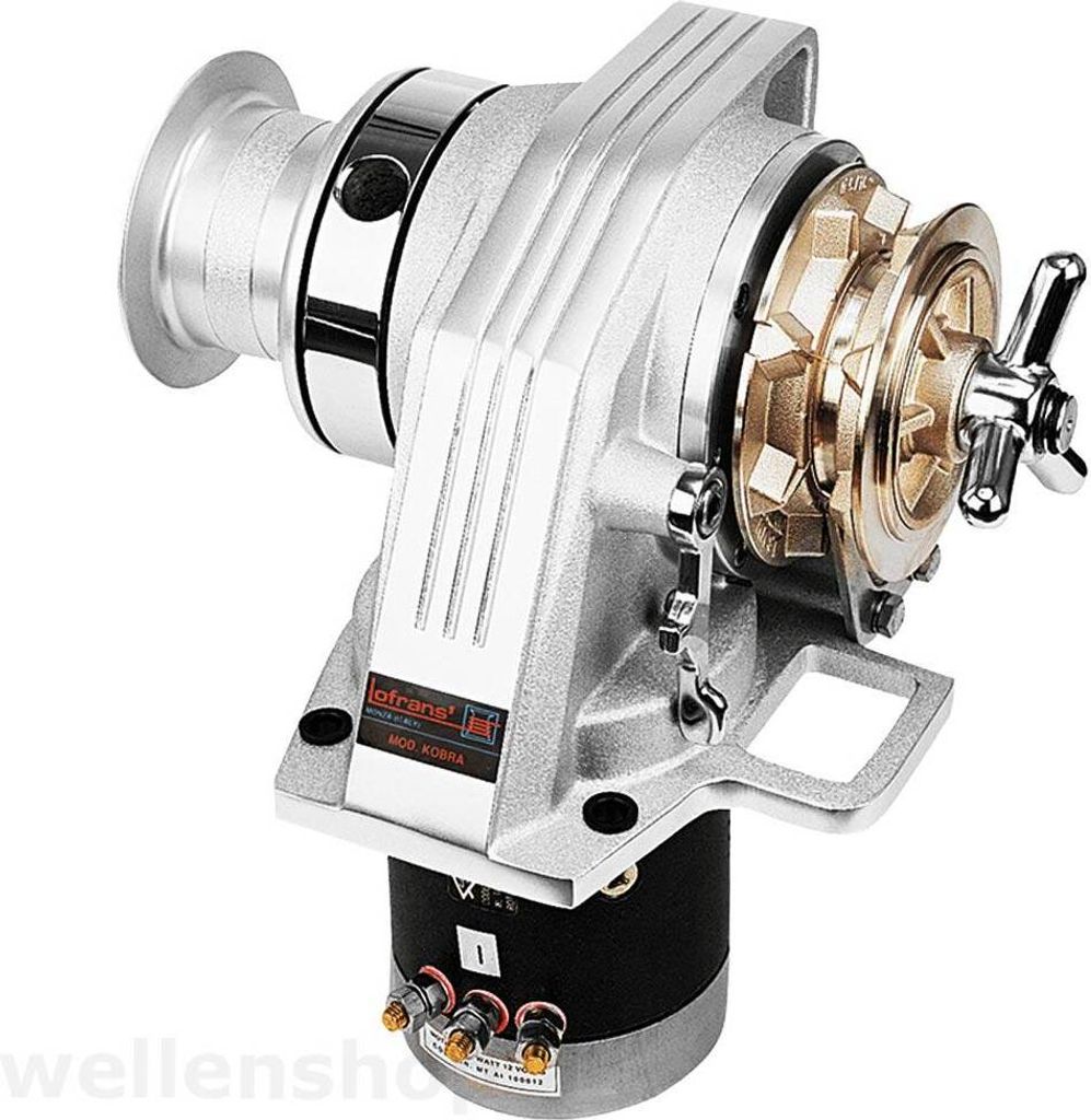 elektrische Lofrans Ankerwinde Kobra horizontal, Ø10mm ISO Kette, mit Spill und Getriebemotor 1000W 24V