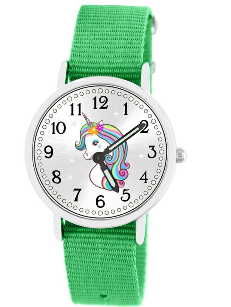 Brecjon Armbanduhr Mädchen Einhorn Lernuhr 5ATM Armband Produktbild 
