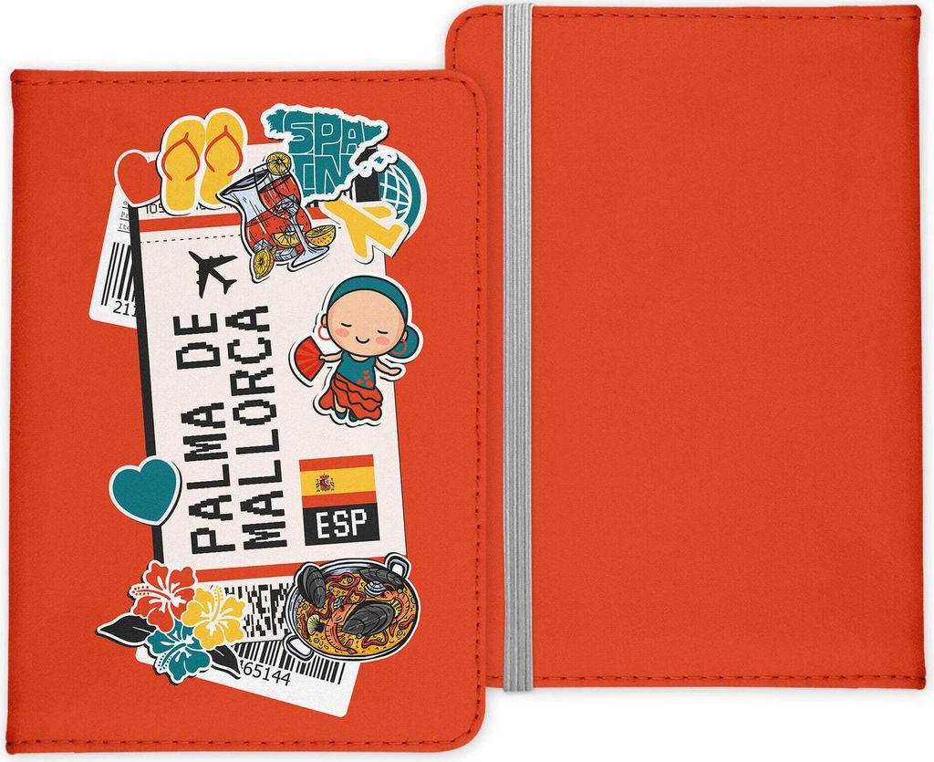 22Feels Palma de Mallorca Souvenir Reisepasshülle Organizer Reisen Gadgets Spanien Mittelmeer Europa Urlaub Kunst-Leder Etui Cover Frauen Männer ...
