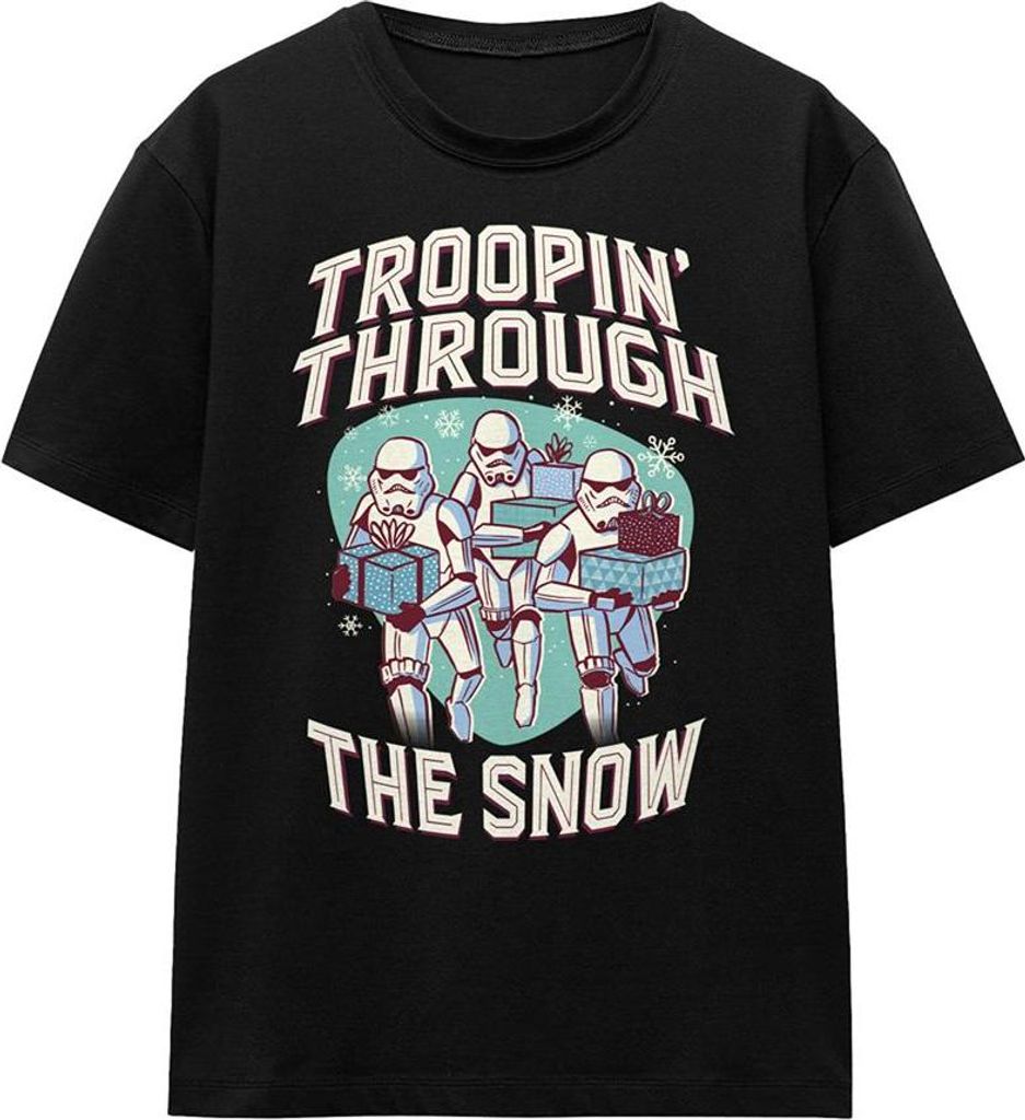 Star Wars - "Troopin ́ Through The Snow" T-Shirt für Damen TV26453 (L) (Schwarz)