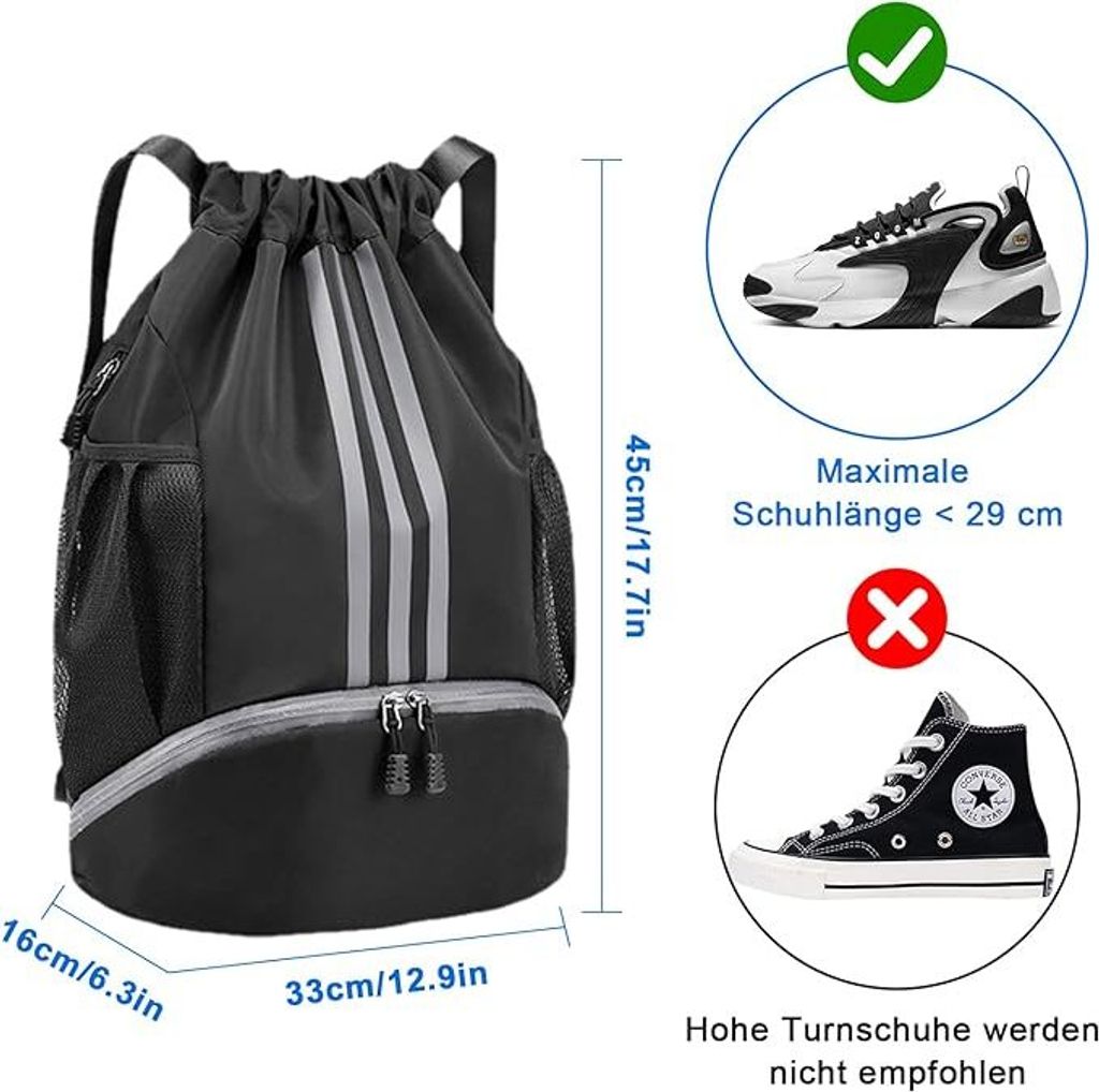 Turnbeutel, Sportbeutel, Fußball Tasche Große Kapazität Produktbild 6