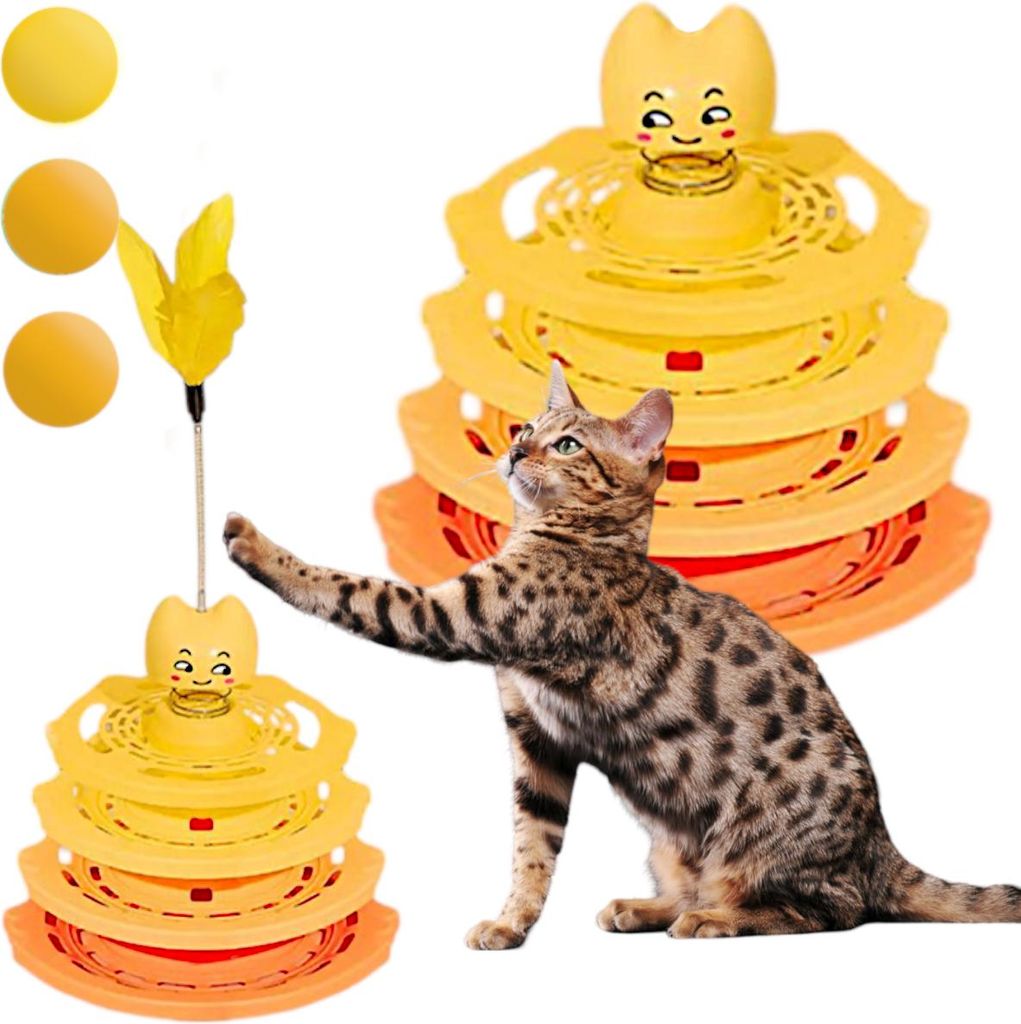 Katzenspielzeug - orange und gelb