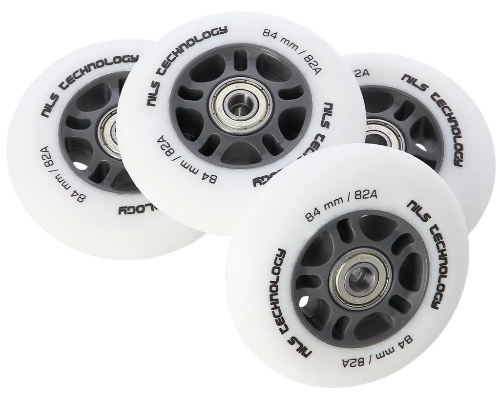 Roues Blanches en Polyuréthane 84x24mm 82A avec Roulements ABEC-9