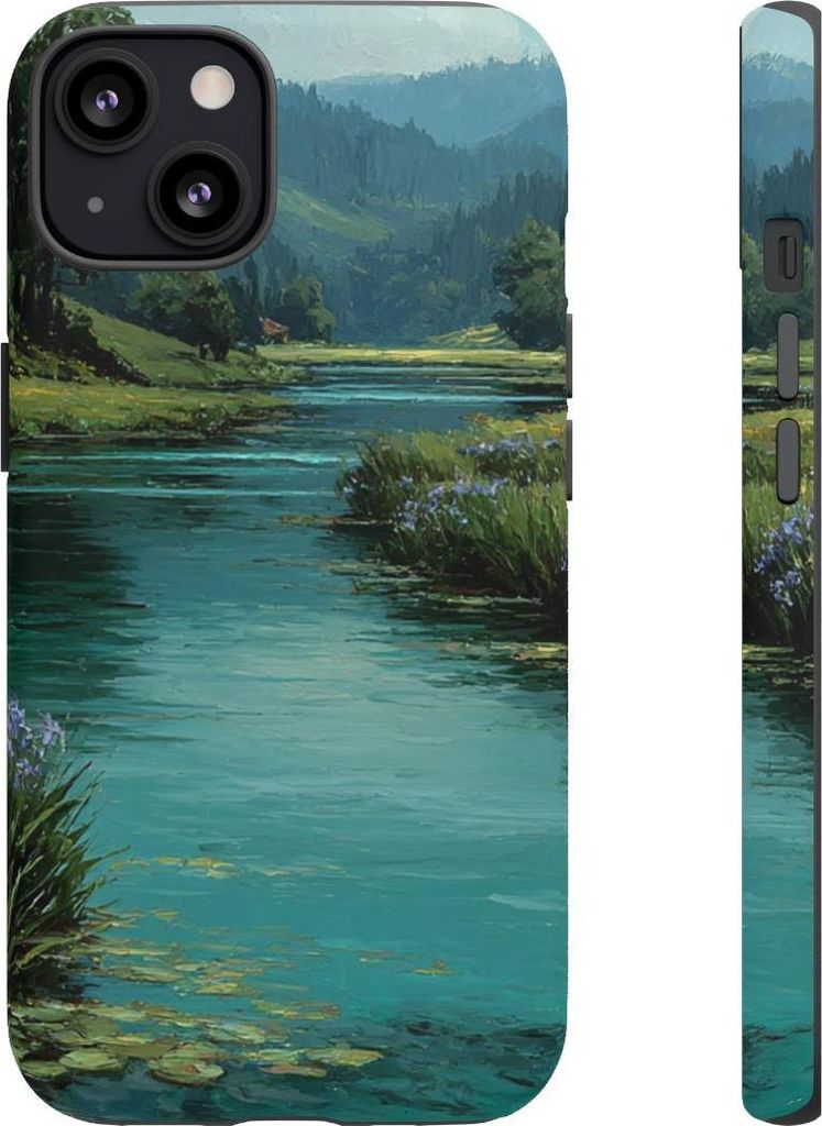 Blaues Iris-Fluss-Panorama – Hülle Kompatibel mit iPhone 13