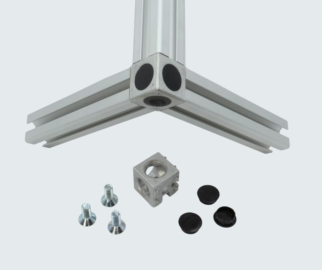 Würfelverbinder 45 - 3D inkl. Verschraubung für 45er Produktbild 
