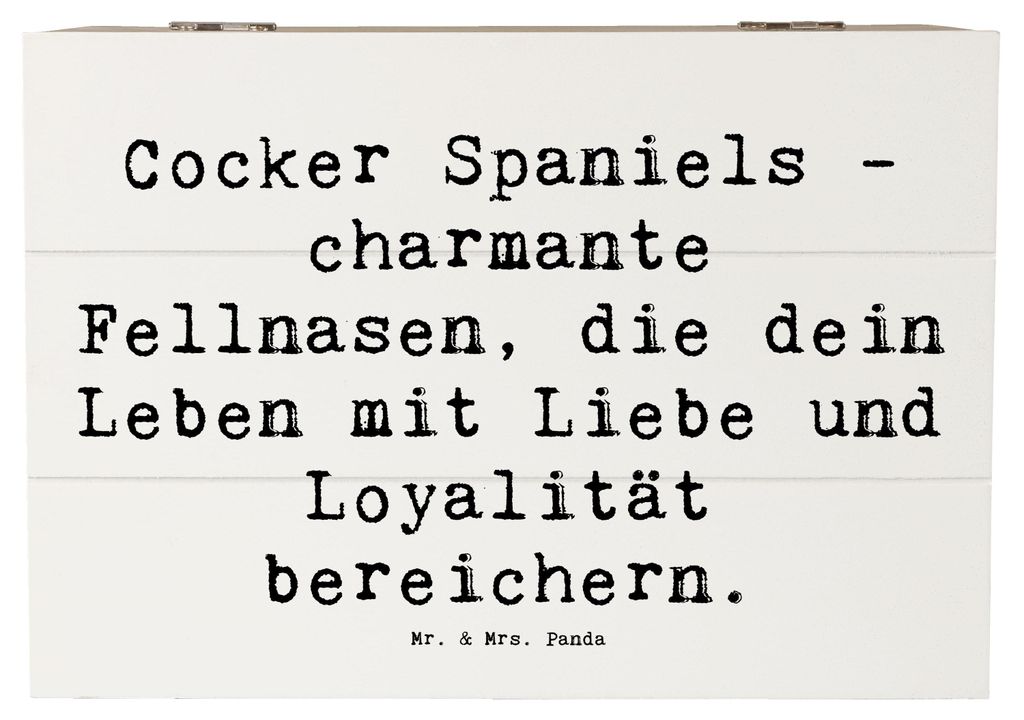 Mr. & Mrs. Panda Box Spruch Cocker Spaniel Liebe 22 x 15 cm - Weiß - Geschenk, Familienhund, und Loyalität, Herz erobern, freundlicher Hund, Holz...