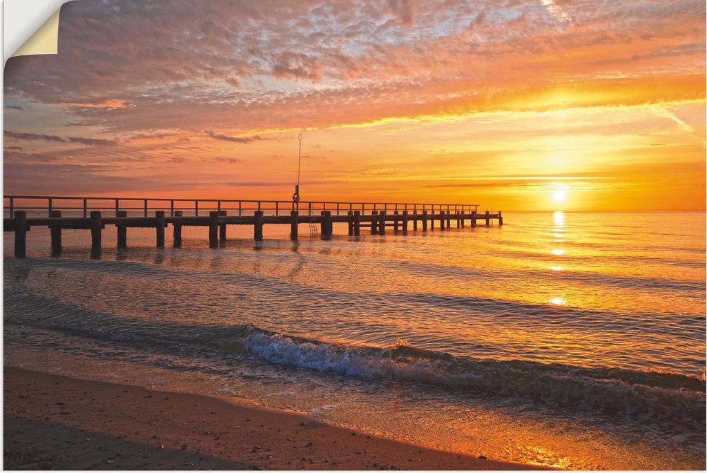 ARTland Wandbild, selbstklebend Urlaubsfeeling am Ostseestrand Größe: 30x20 cm