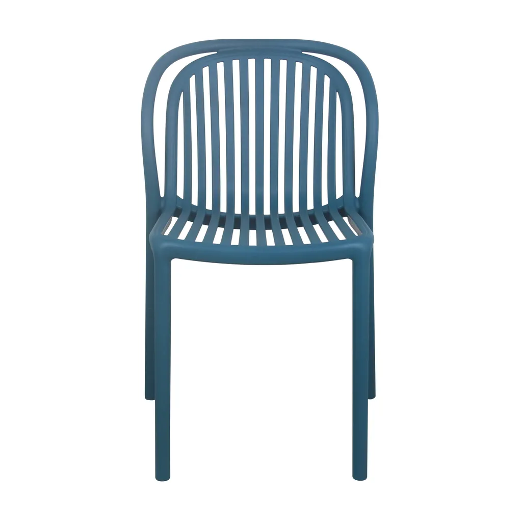 Chaise de terrasse design bleu canard résistante aux UV et intempéries
