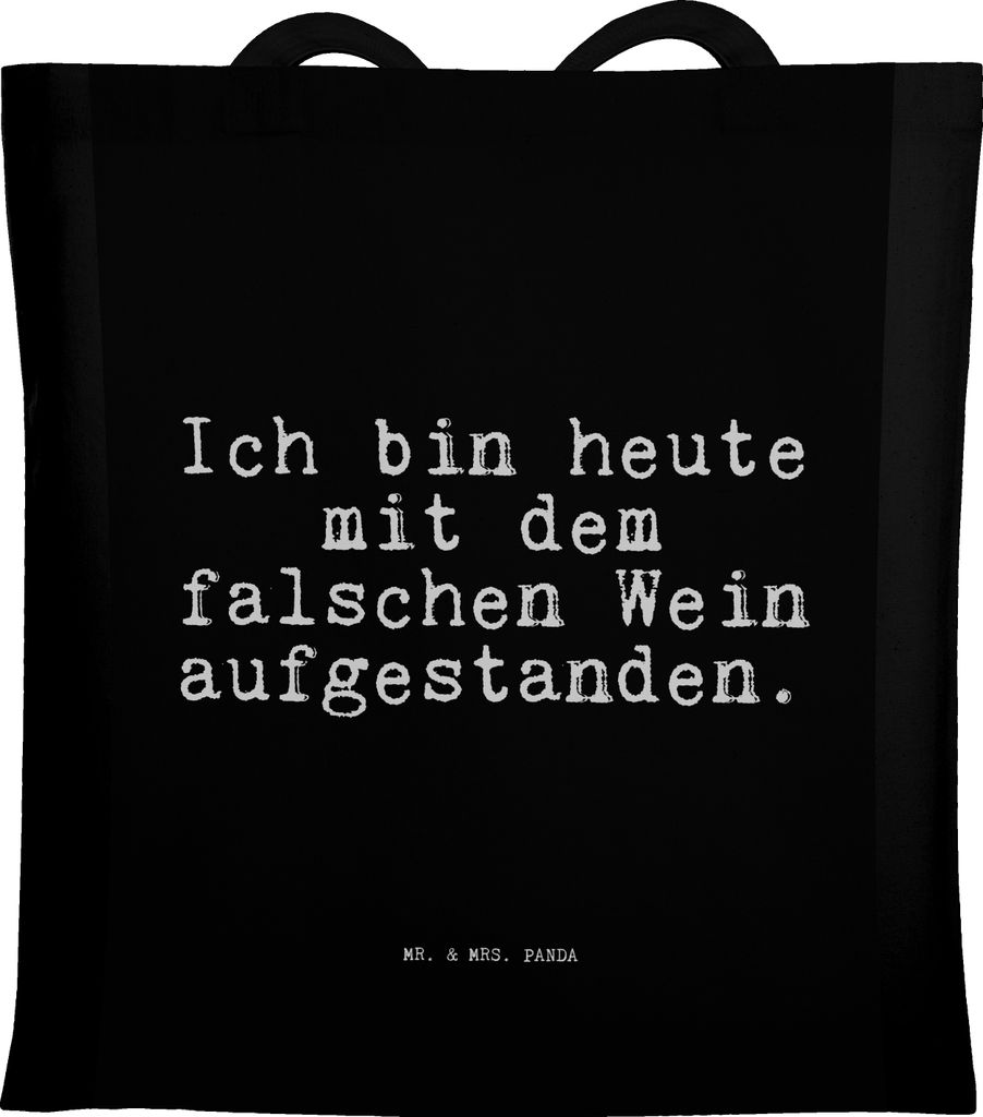 Mr. & Mrs. Panda Beutel Ich bin heute mit... - Schwarz - Geschenk, Einkaufstasche, Spruch Sprüche Weisheiten Zitate Lustig Weisheit Worte, Stoffbe...