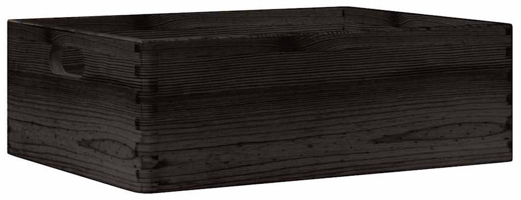 vidaXL Scatola di legno con maniglie nera 40x30x13 cm in Immagine del prodotto 