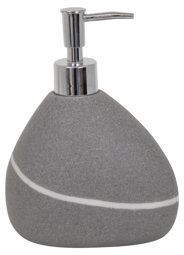Distributeur de savon liquide effet pierre grise pour cuisine et bain