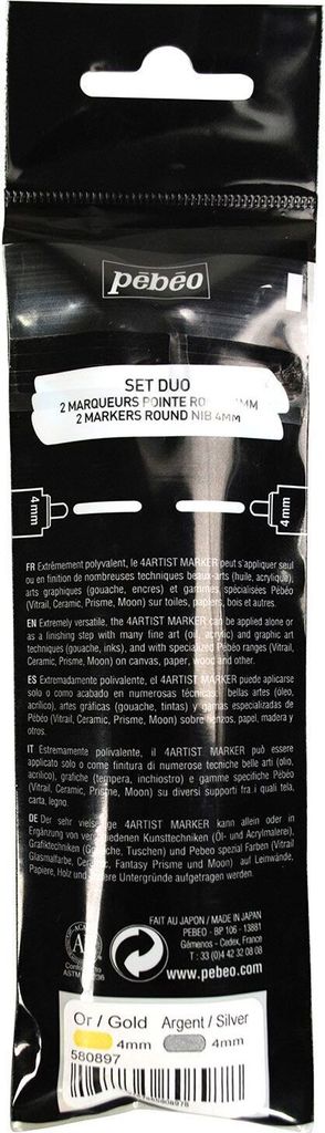 Duo Marker Ölbasis 4 mm - Schwarz und Weiß