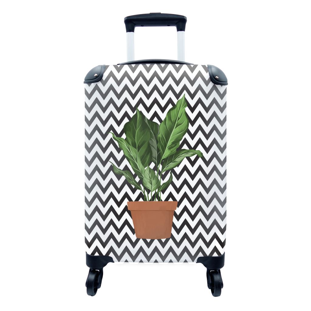 MuchoWow Koffer Handgepäck Trolley Rollkoffer Kleine Reisekoffer mit 4 Rollen - Pflanzen - Pflanzgefäß - Zimmerpflanze - Cabin Size < 55x40x23...