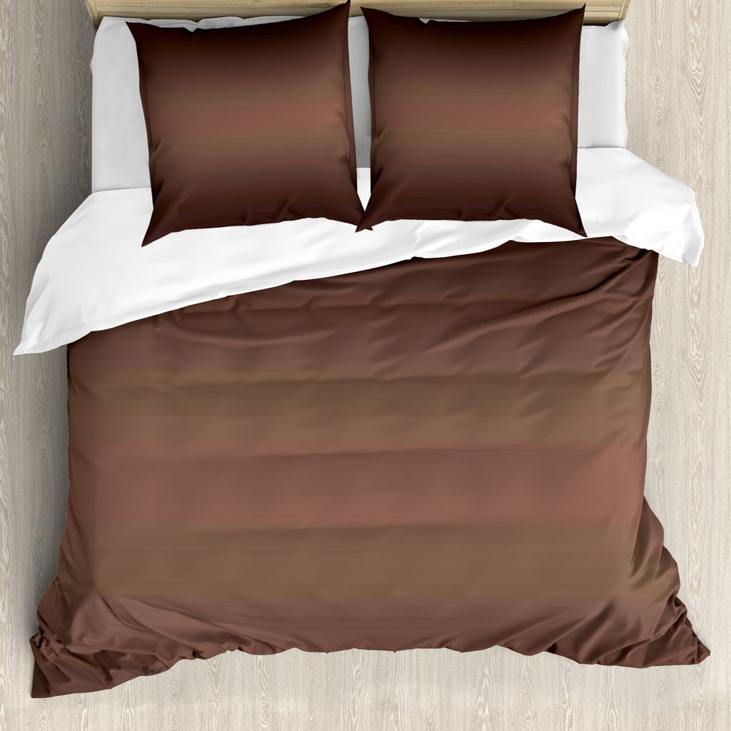 ABAKUHAUS Ombre Bettbezug, Digital-Brown-Raum, Milbensicher Allergiker geeignet mit Kissenbezügen, 155 cm x 220 cm - 80 x 80 cm, Braun