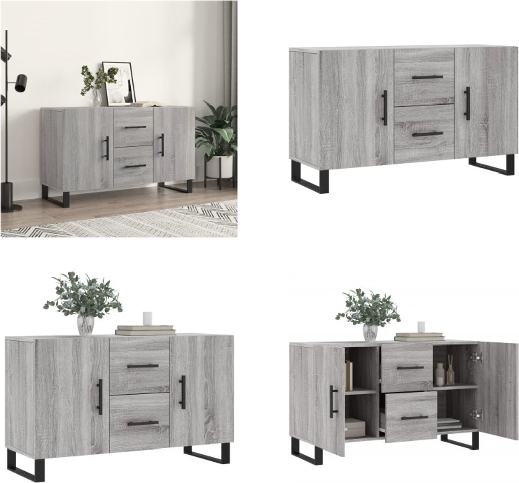 vidaXL Sideboard Grau Sonoma 100x36x60 cm Holzwerkstoff - Sideboard - Sideboards - Schrank - Lagerschrank