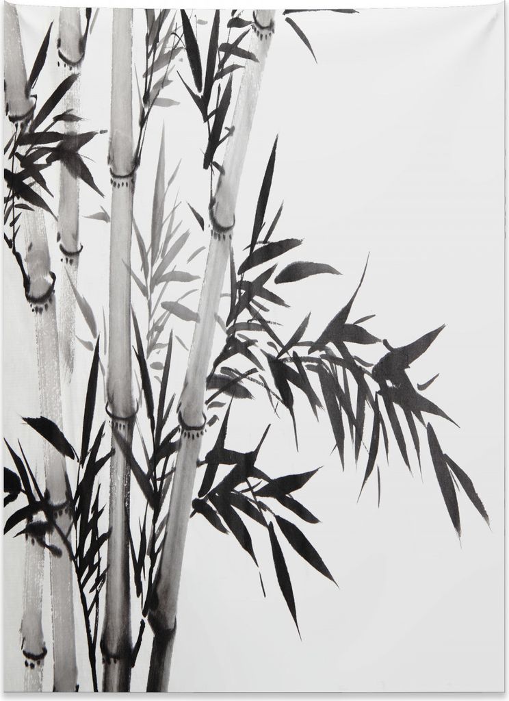 Abakuhaus Schwarz-Weiss Wandteppich, Chinesische Kalligraphie aus Weiches Mikrofaser Stoff Kein Verblassen Klare Farben Waschbar, 110 x 150 cm, Ant...