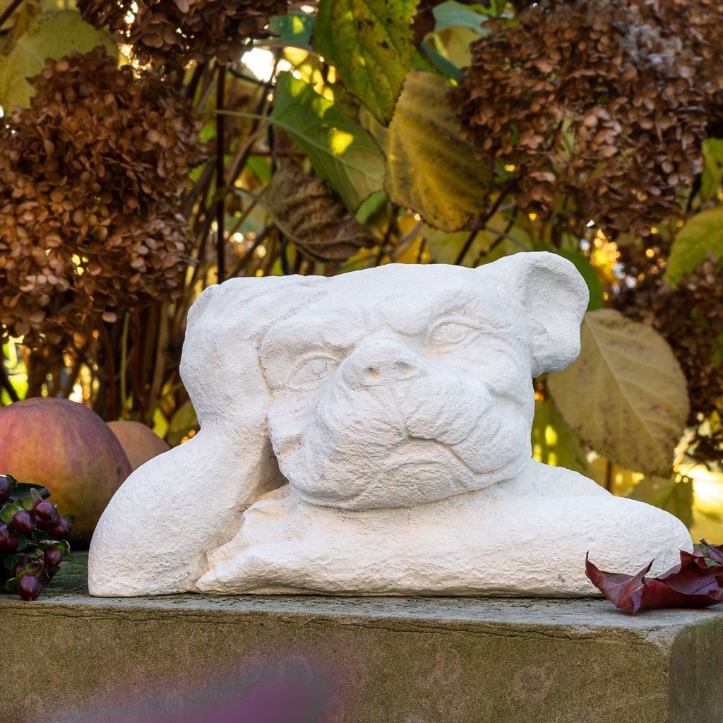 Mauerhocker Gargoyle | Steinguss, weiß | H 15 cm x T 16 cm
