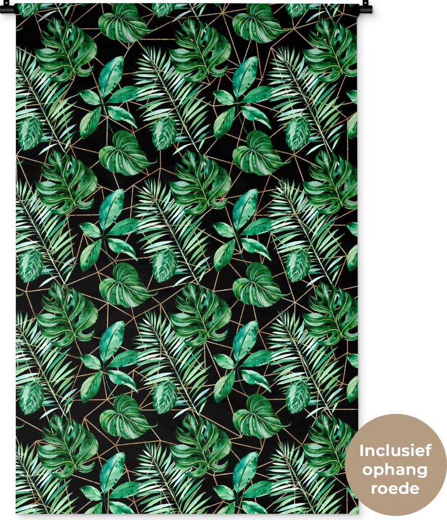 MuchoWow Wandteppich Wandbehang Vintage - Pflanzen - Muster 90x135 cm Tapisserie Dekoration Wandtuch - Baumwolle - Wandskulptur