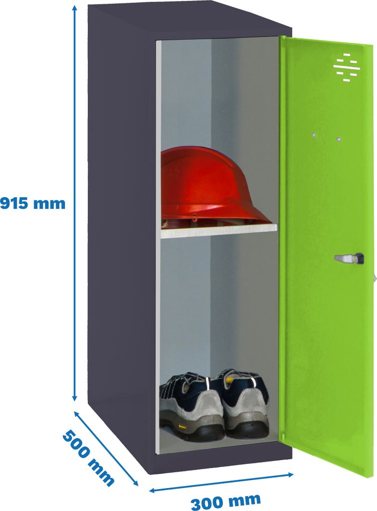 Simonrack Spind SIMONLOCKER DISM anthrazit, grün 8425437116780, 1 Schließfach 30,0 x 50,0 x 91,5 cm
