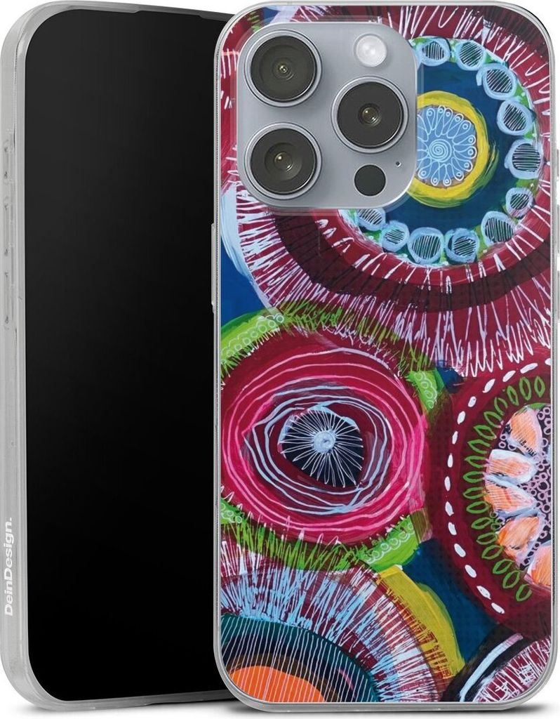 DeinDesign Slim Hülle für Apple iPhone 16 Pro Silikon Case Ultra Dünn Handyhülle Farbe Malerei bunt