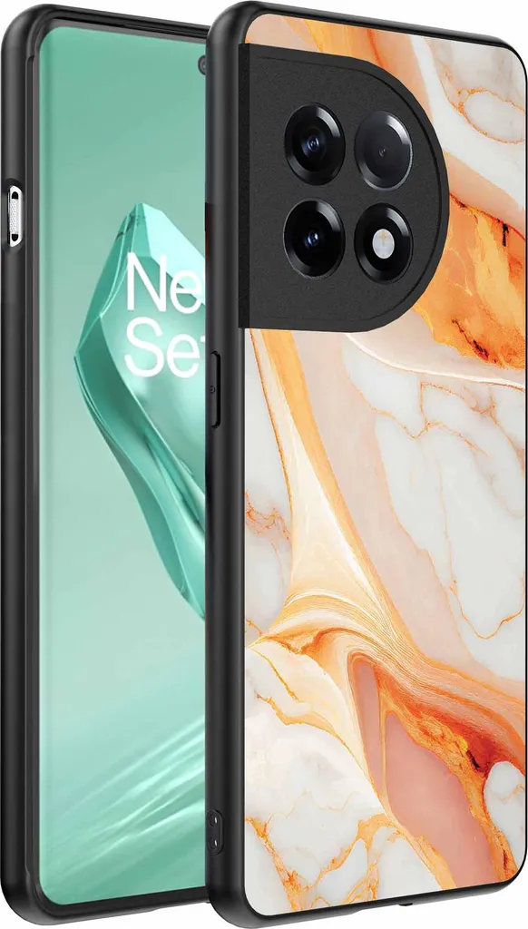 Idea Regalo: Cover OnePlus 12R Marmo Arancione Smartphonica Chic