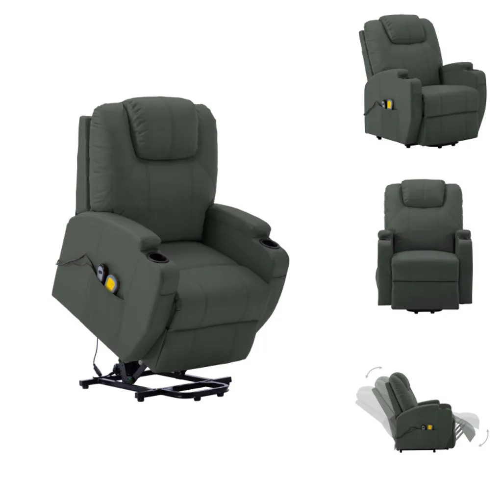 Fauteuil de massage pour senior avec assistance au lever en similicuir