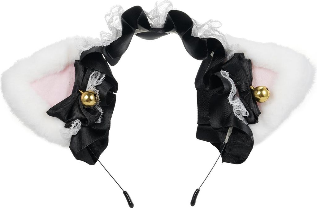 Flauschige Katzenohren Kopfschmuck Bänderstirnband Niedlicher Haarschmuck Haarschmuck Spitze Katzenohren Haarband für Mädchen und Frauen