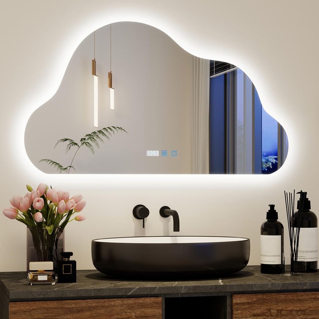 Puluomis Badspiegel 90x50 beschlagfrei mit 3 Farbe Produktbild 