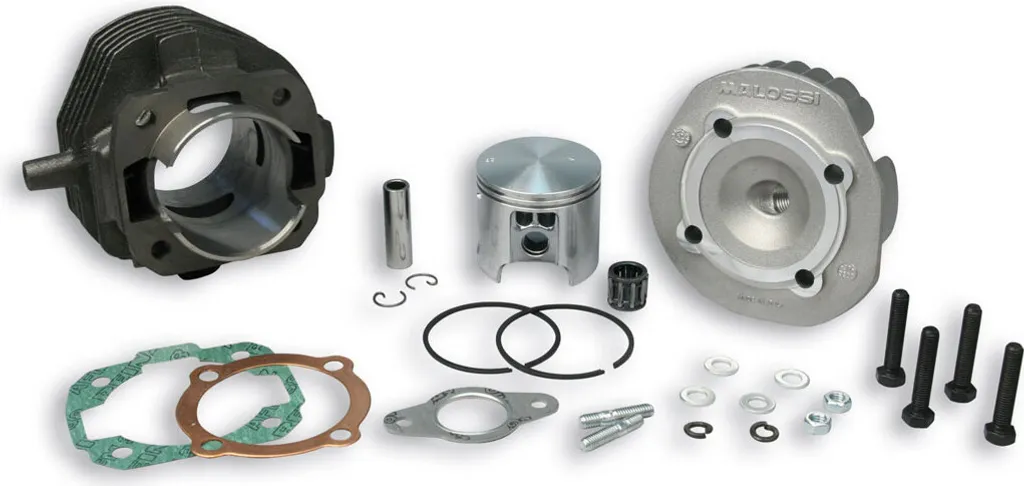 Cylindre piston Malossi fonte d55 102cc pour scooter 50cc