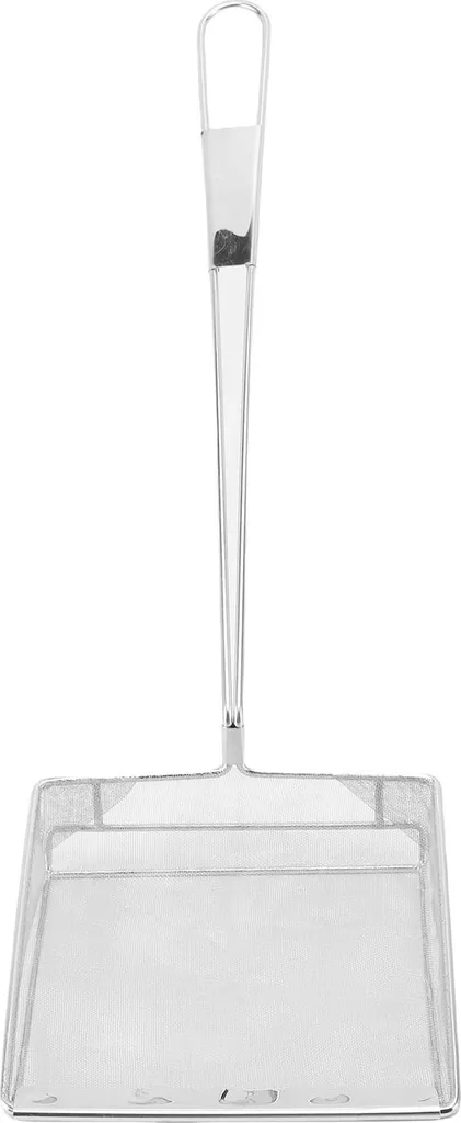 Passoire à friture carrée inox avec long manche pour restauration