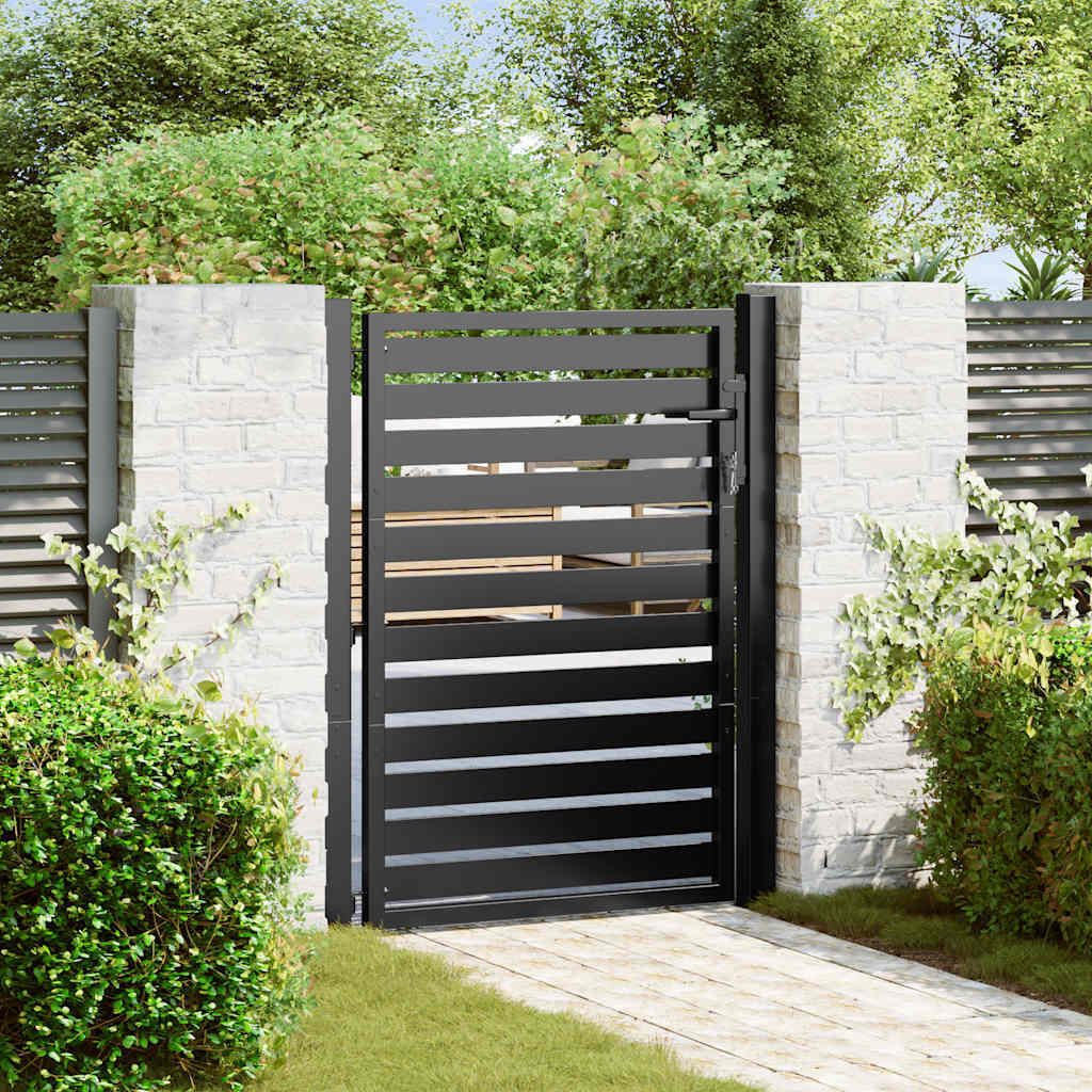 Maison Exclusive - Gartentor Abschließbar Schwarz 100x120 cm Aluminium