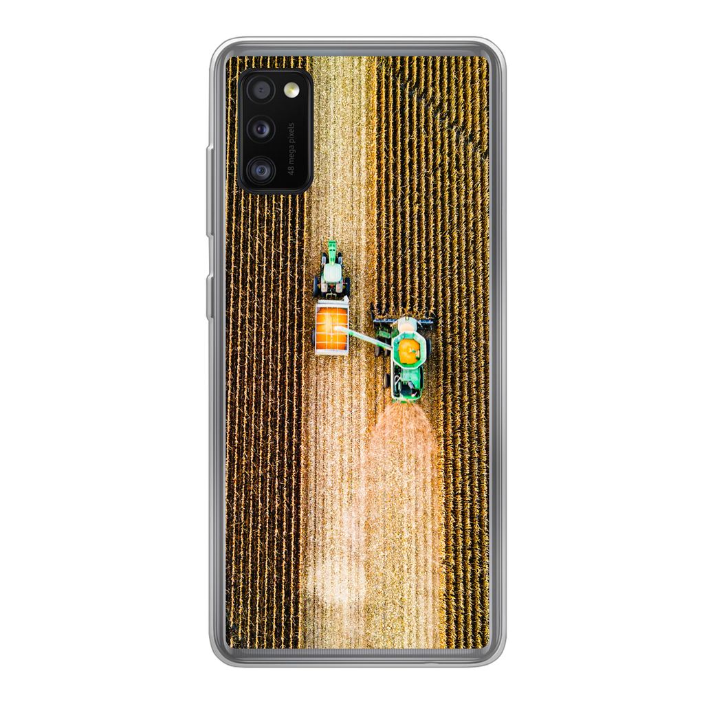 MuchoWow Handyhülle Schutzhülle Hülle für Samsung Galaxy A41 Traktor - Feld - Land - Bauernhof - Ernte Silikon Softcase Handy Hülle - Mobilt...
