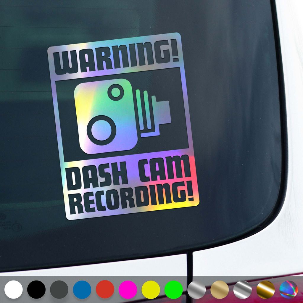 PantherPixel Dash Cam Aufkleber Warnung Kamera Videoufnahme Sticker Auto Geschenkidee Farbe Oilslick-Hologramm