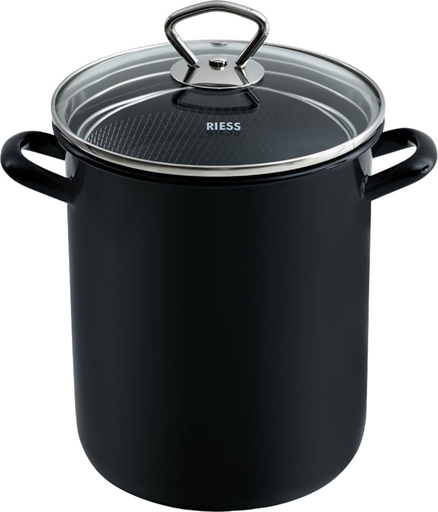 Riess Pasta-Spargeltopf mit Einsatz Ø16cm und Glasdeckel H: Produktbild