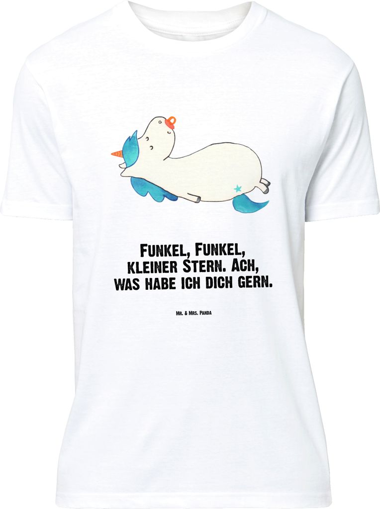 Mr. & Mrs. Panda Größe M T-Shirt Einhorn Schnuller - Weiß - Geschenk, Tshirt, Shirt, Mutter, Geburtstag, Einhörner, Unicorn, Herren, Mama, mit ...