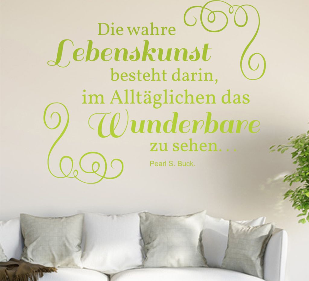 Die wahre Lebenskunst ... Wandtattoo in 6 Größen - Wandaufkleber Wall Sticker - Dekoration, Küche, Wohnzimmer, Schlafzimmer, Badezimmer