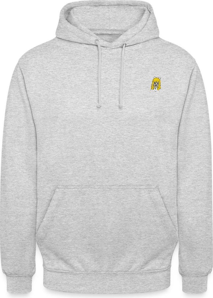 Spreadshirt Heidi Klara Portrait Stick Uni Hoodie, M, Hellgrau meliert