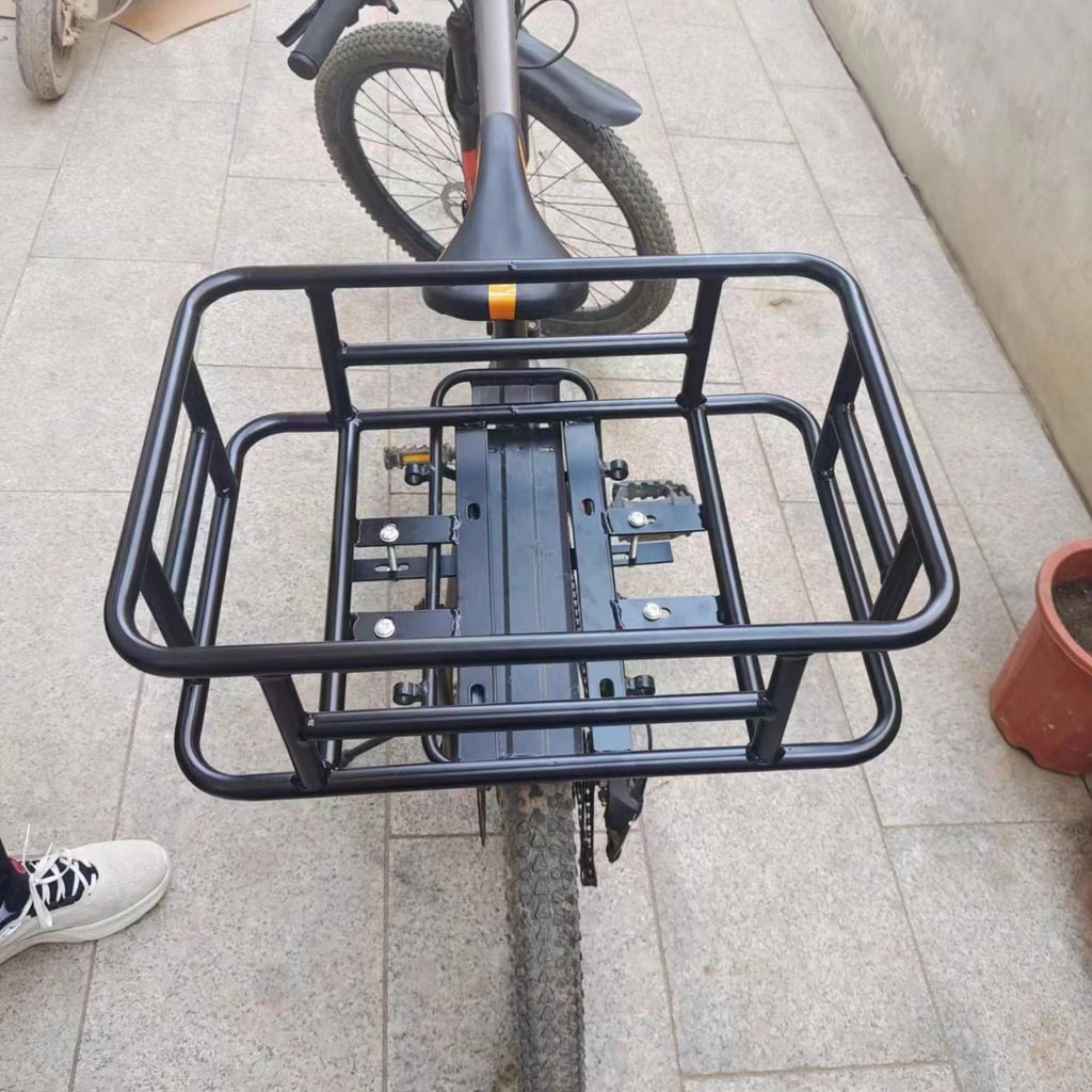 Hinterer Fahrradkorb aus Eisen, große Kapazität, rostfrei, robuster Fahrrad-Gepäckträger für Elektro