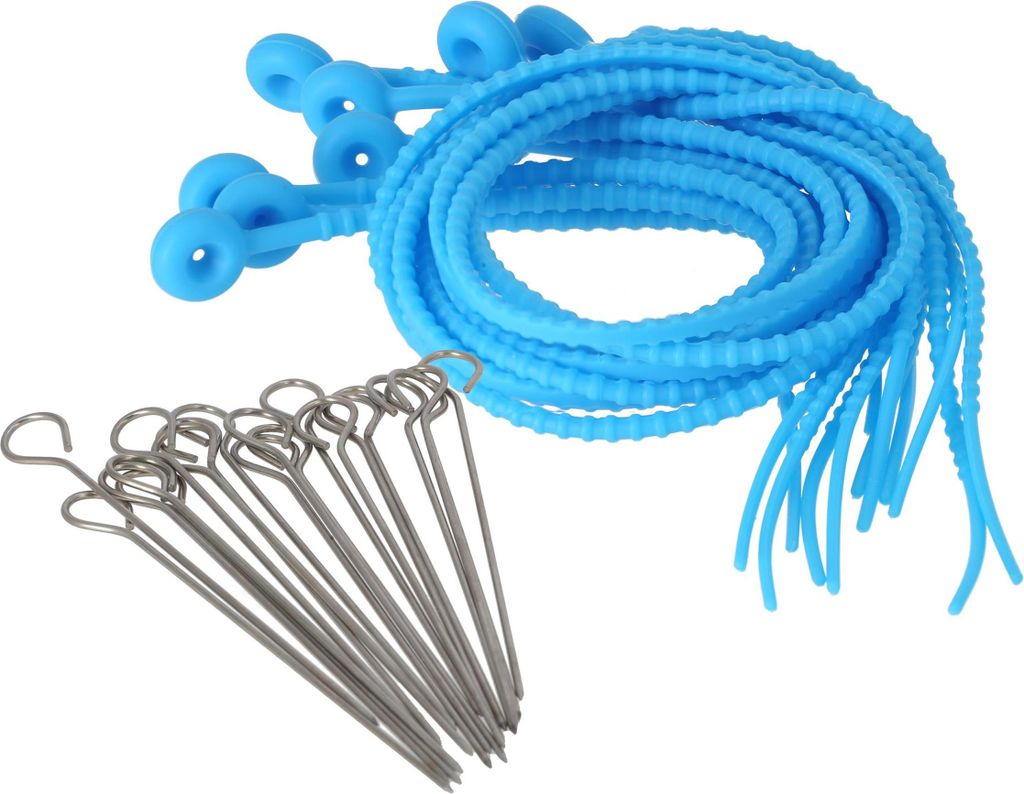 Rouladenklammer 12 Rouladenbinder Silikon 54cm und 20 Rouladennadeln Edelstahl Set Rouladenspieße 15cm Rouladen Binder für Gemüse Fleisch Fisch
