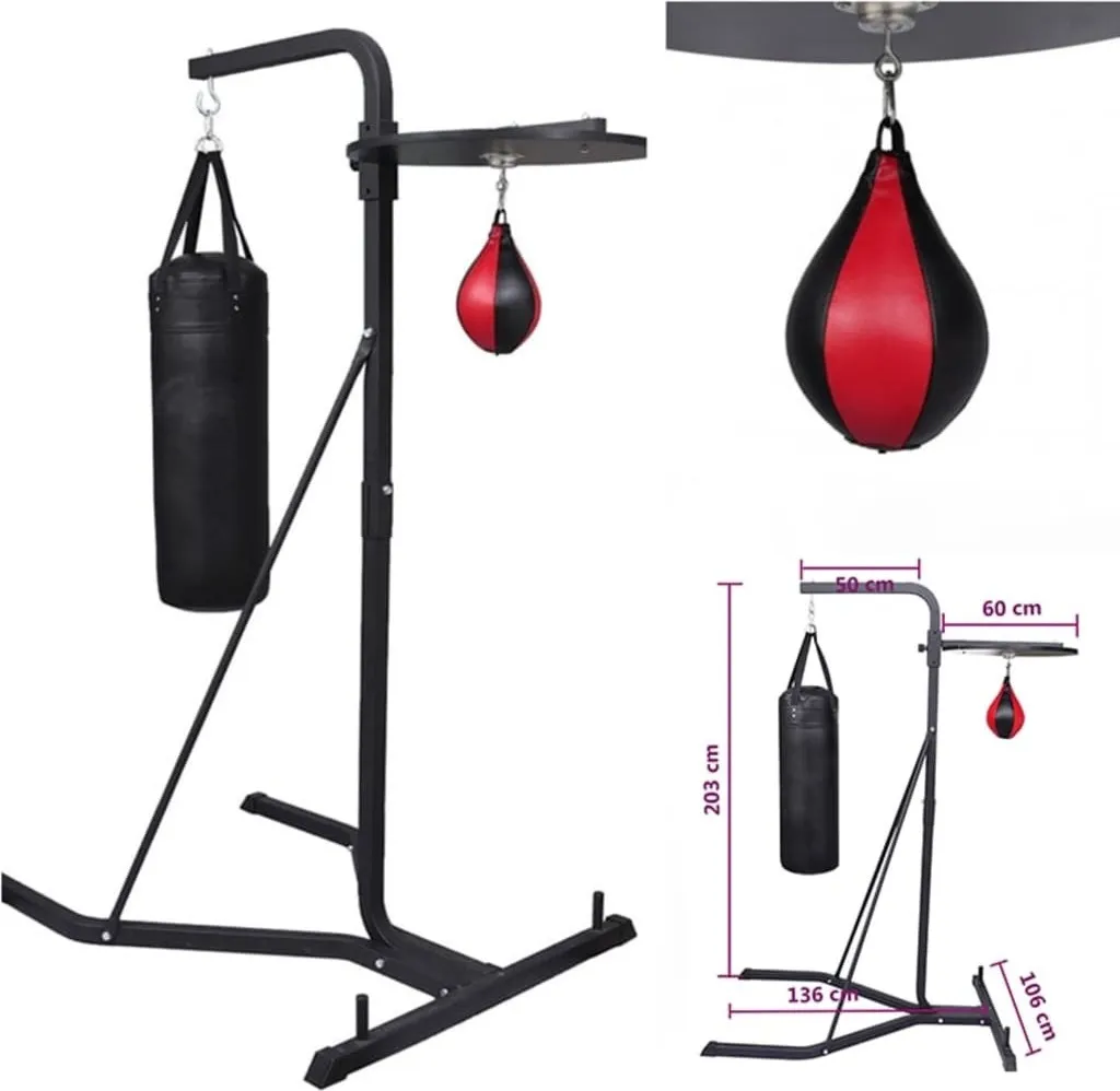 Support de Boxe en Acier Robuste VidaXL avec Plateforme Réglable