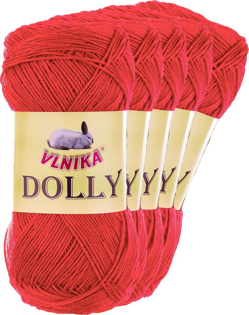 5 x 100g Strickgarn Dolly Uni Häkelgarn Handstrickgarn Wolle Farbwahl