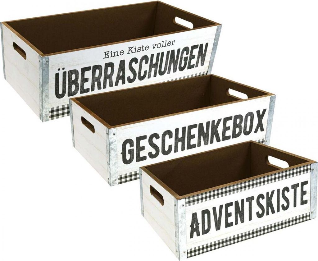 Dekokiste Weihnachten Retro-Stil mit Metallakzenten