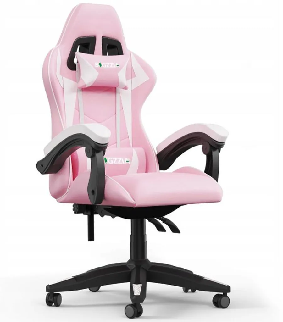 Fini le mal de dos avec ce fauteuil de jeu ergonomique réglable blanc rose