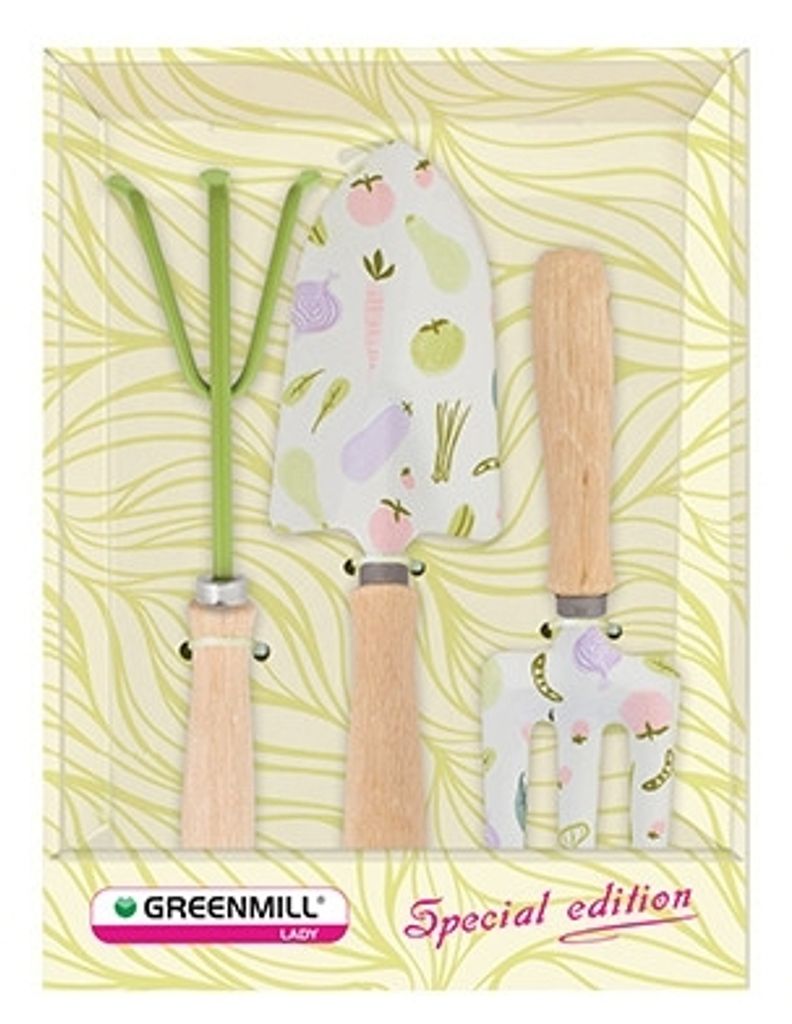 Gartengeräte-Set für Frauen – Kratzgreifer, Harke, Schaufel Produktbild 