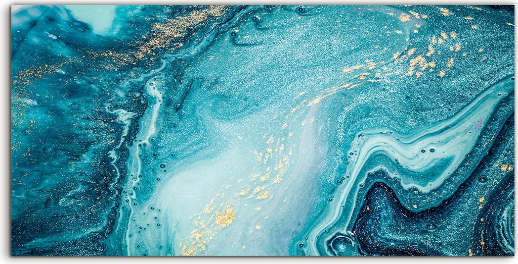 Coloray Glasbild 140x70 Wandbild Glasbilder Kunstdruck Malarei Aquarell farbenfroh