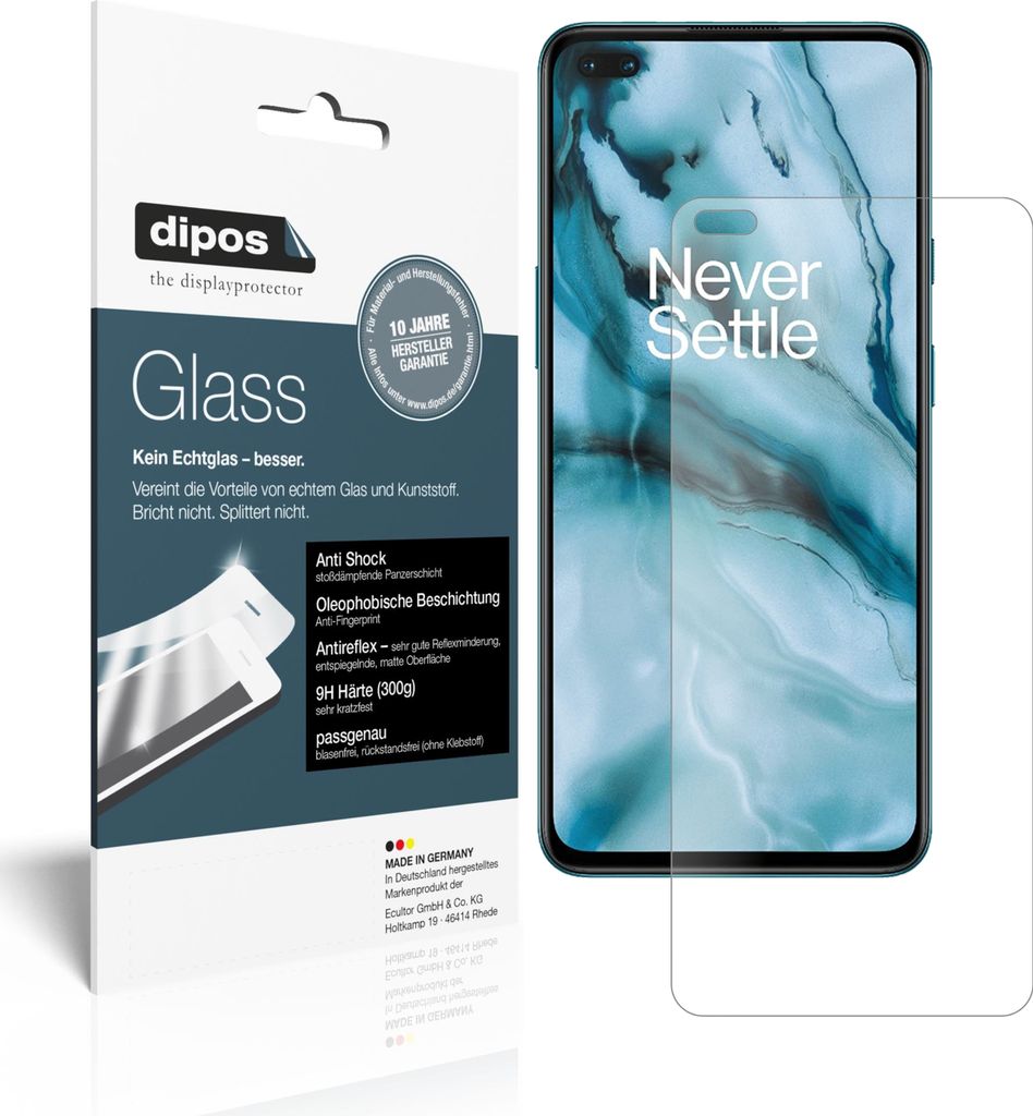 1x Schutzfolie für OnePlus Nord matt - Anti-Shock 9H Folie dipos Glass Kunststoffglas